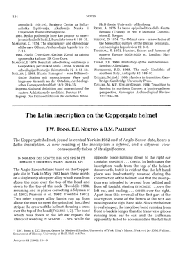 The Latin Inscription on the Coppergate Helmet