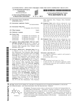 WO 2019/049174 Al 14 March 2019 (14.03.2019) W 1P O PCT