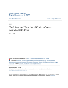 The History of Churches of Christ in South Australia 1846-1959