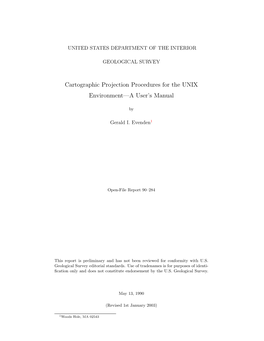 Cartographic Projection Procedures for the UNIX Environment—A User’S Manual