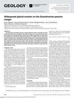 Widespread Glacial Erosion on the Scandinavian Passive Margin Vivi K