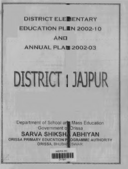 Sarva Shiksh Abhiyan Orissa Primary Education P] Gramme Authority Orissa, Bhuba Swar