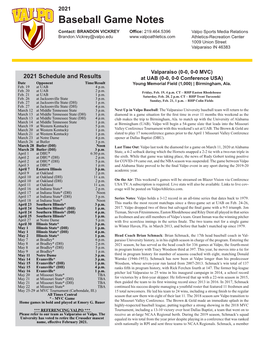 Baseball Game Notes