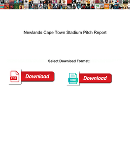 Newlands Cape Town Stadium Pitch Report