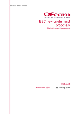 BBC New On-Demand Proposals