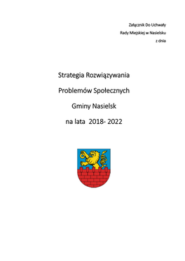 Strategia Rozwiązywania Problemów Społecznych 2018-2022