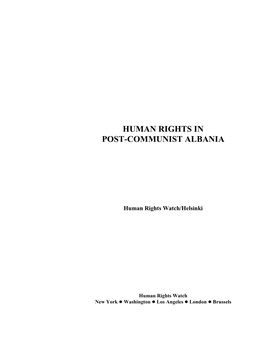 Human Rights in Post-Communist Albania