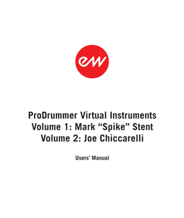 Eastwest Prodrummer Virtual Instrument Manual