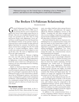 The Broken US-Pakistan Relationship SHASHANK JOSHI