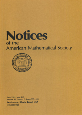 1985 Mathematical Sciences Professional Directory