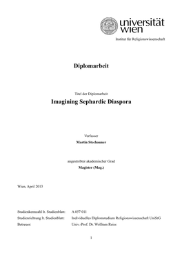 Diplomarbeit Imagining Sephardic Diaspora