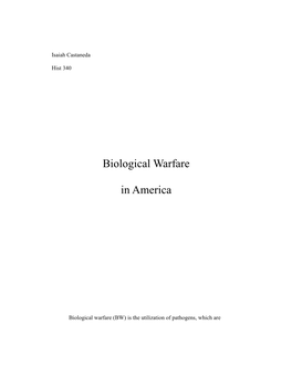 Biological Warfare in America