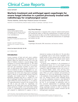 Warfarin Treatment and Antifungal Agent Caspofungin for Severe Fungal