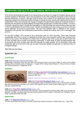 Moth Report 2013 Hampshire and Isle of Wight Annual
