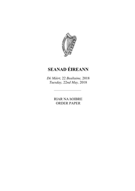 Seanad Order Paper