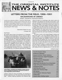 LETTERS from the FIELD, 1950-1951 EXCAVATIONS at JARMO ROBERT F