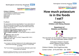 How Much Potassium Is in the Foods I Eat?