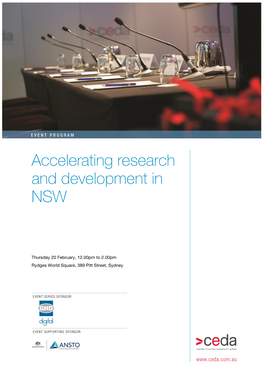 Accelerating Research and Development in NSW