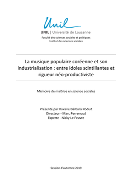 La Musique Populaire Coréenne Et Son Industrialisation : Entre Idoles Scintillantes Et Rigueur Néo-Productiviste