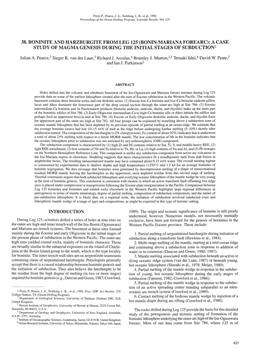 38. Boninite and Harzburgite from Leg 125 (Bonin-Mariana Forearc): a Case Study of Magma Genesis During the Initial Stages of Subduction1