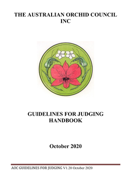 AOC Guidelines for Judging Handbook and Keep Abreast of Changes As They Occur