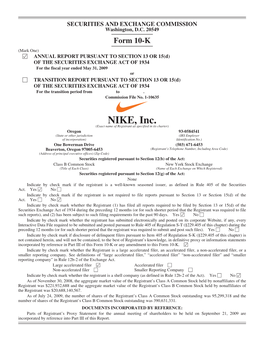 Nike 2009 Annual Report