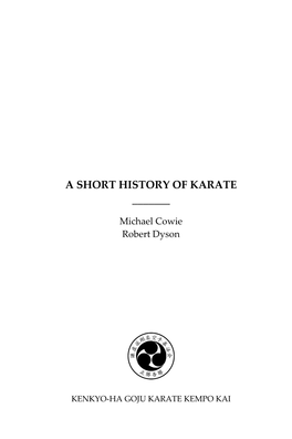 A Short History of Karate ______
