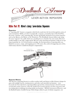 Deadlands Armory Follows Suit, Using the Term “Repeater” for a Rifle Which Uses a Loading Lever to Chamber the Next Round