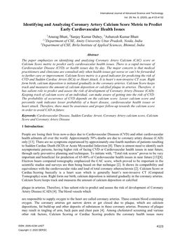 Identifying and Analyzing Coronary Artery Calcium Score Metric To