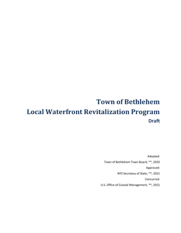 Town of Bethlehem Local Waterfront Revitalization Program Draft