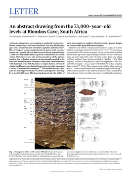 An Abstract Drawing from the 73,000-Year-Old Levels at Blombos Cave, South Africa Christopher S