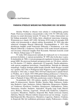 Parafia Strzelce Wielkie Na Przełomie Xix I Xx Wieku