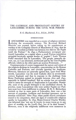 The Catholic and Protestant Gentry of Lancashire During the Civil War Period
