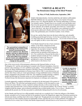 Virtue and Beauty, Ren Image of Ideal Woman, Smithsonian, S.Pdf