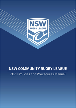 NSW COMMUNITY RUGBY LEAGUE 2021 Policies and Procedures Manual
