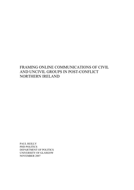 Framing Online Communications of Civil and Uncivil Groups in Post-Conflict Northern Ireland