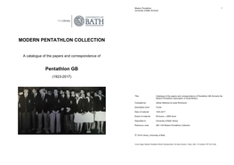 MODERN PENTATHLON COLLECTION Pentathlon GB