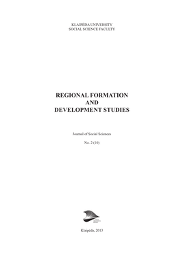 Regional Formation and Development Studies