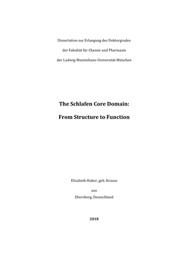 The Schlafen Core Domain: from Structure to Function