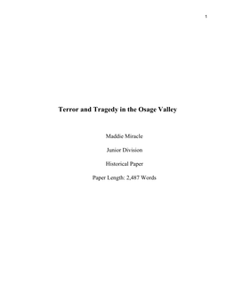 Terror and Tragedy in the Osage Valley