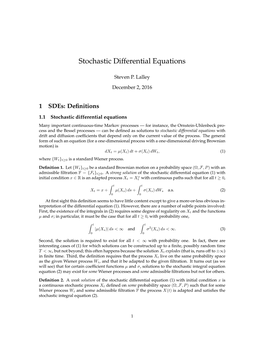 Stochastic Differential Equations