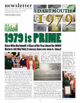 Dartmouth 1979 Newsletter 2009 11 FINAL.Indd