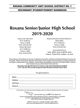 Roxana Senior/Junior High School 2019-2020