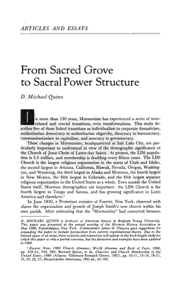 From Sacred Grove to Sacral Power Structure