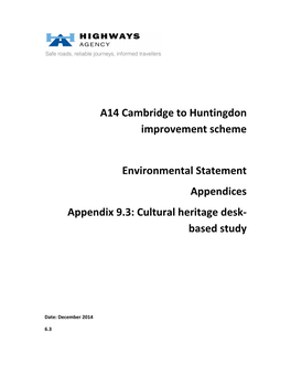 A14 Cambridge to Huntingdon Improvement Scheme