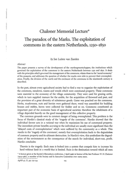 The Paradox of the Marks. the Exploitation of Commons in the Eastern Netherlands, 125O-185O