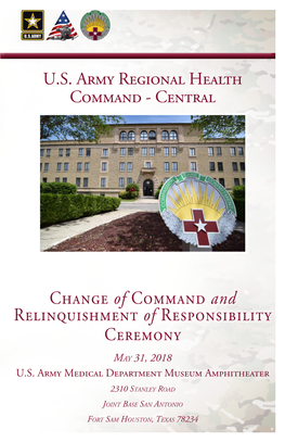 Change of Command and Ceremony Relinquishment of Responsibility