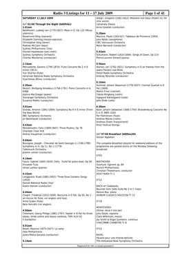 Radio 3 Listings for 11 – 17 July 2009 Page 1 Of