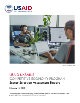 USAID UKRAINE COMPETITIVE ECONOMY PROGRAM Sector Selection Assessment Report