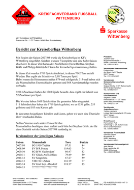 Bericht Zur Kreisoberliga Wittenberg